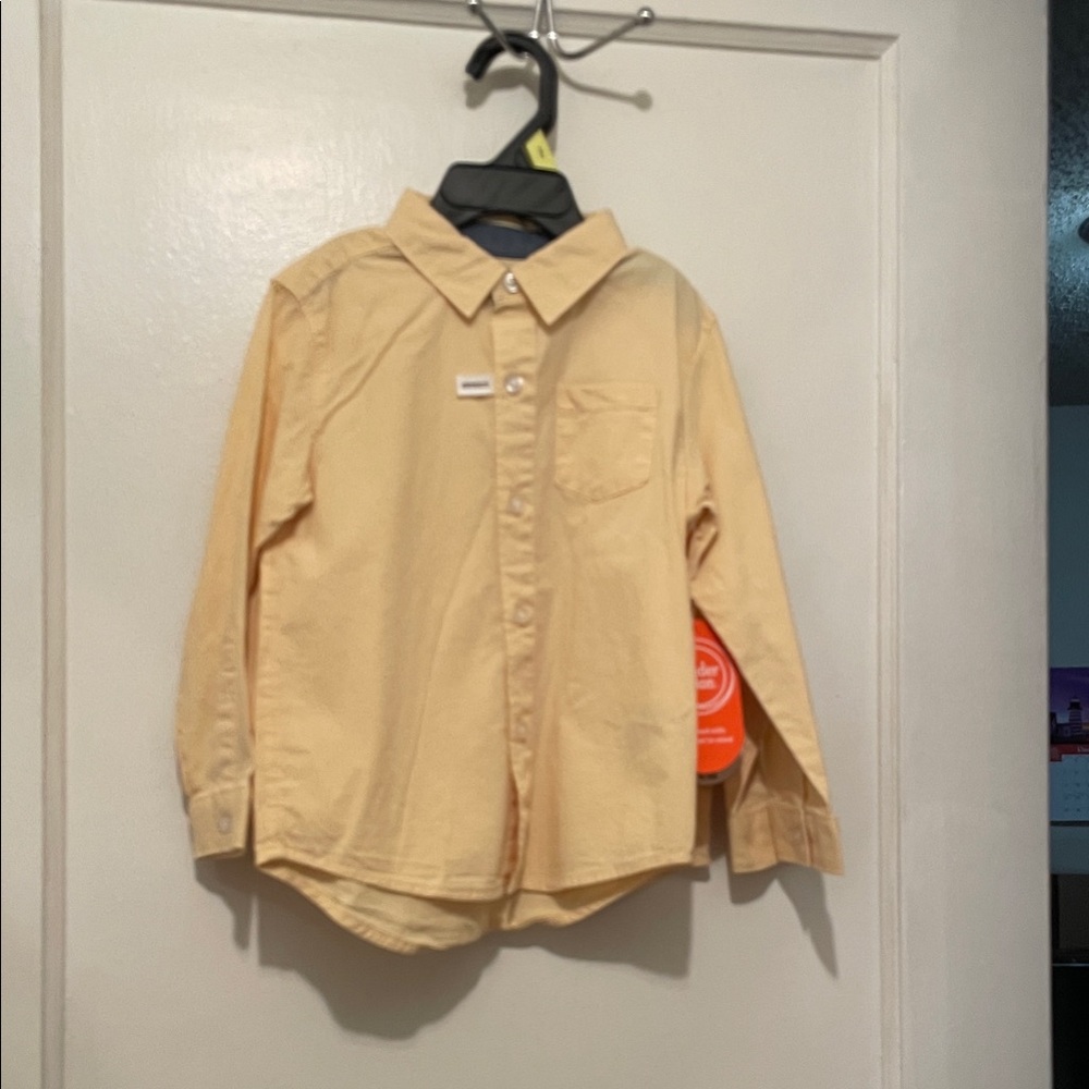 Wonder Nation Light Yellow Button-Down Shirt